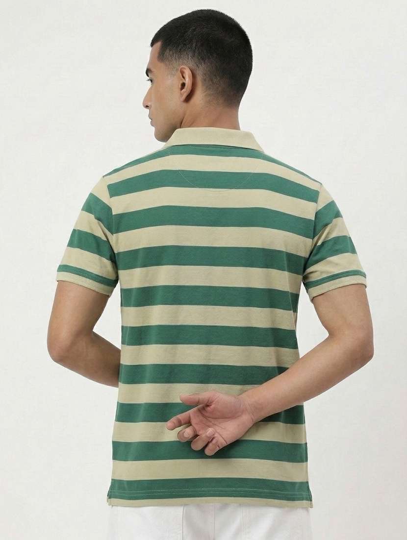 men striped short sleeve regular fit polo t-shirt - 22460664 -  Standard Image - 3