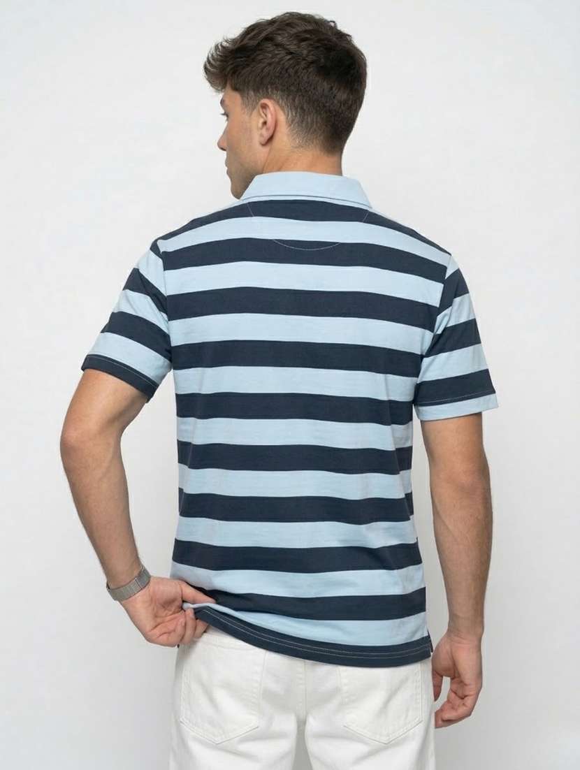 men striped short sleeve regular fit polo t-shirt - 22460666 -  Standard Image - 3