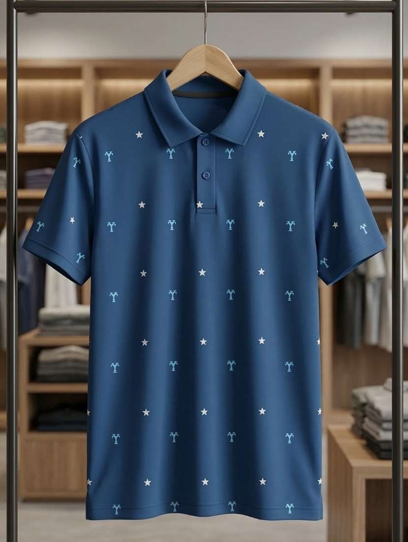 men printed short sleeve regular fit polo t-shirt - 22460681 -  Standard Image - 3