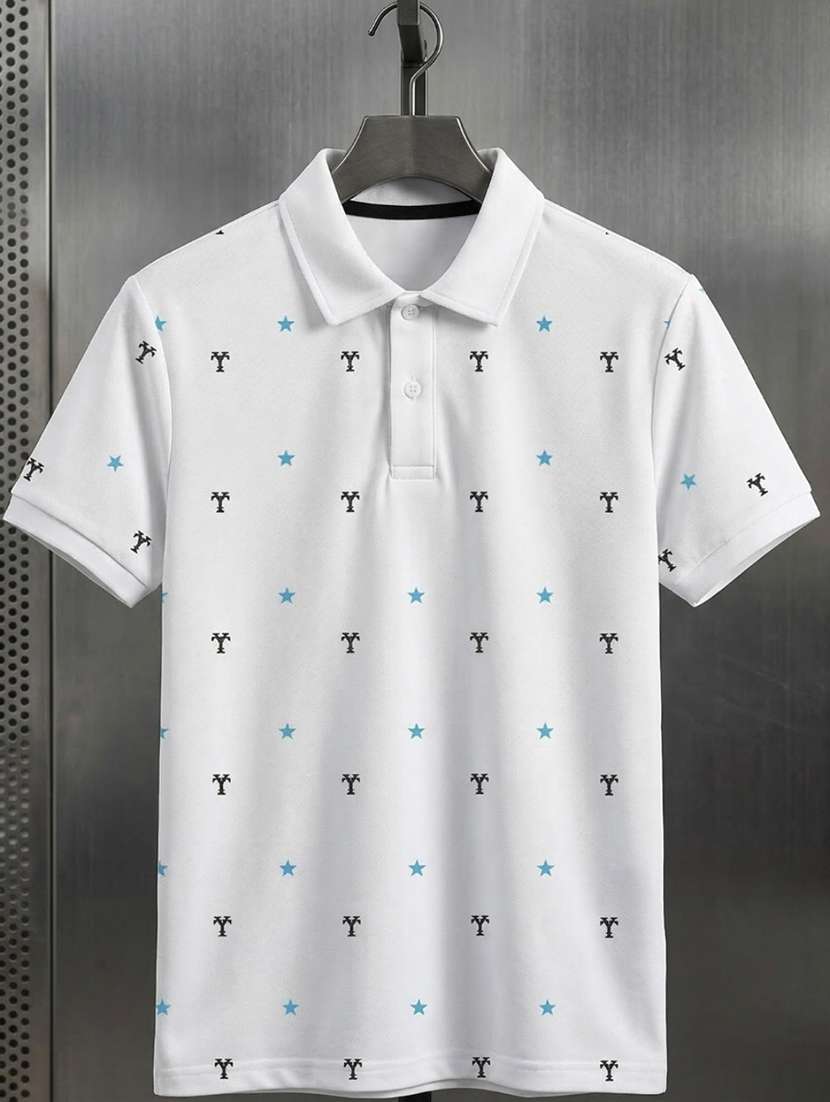 men printed short sleeve regular fit polo t-shirt - 22460683 -  Standard Image - 3