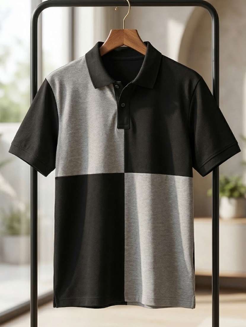 men color block short sleeve regular fit polo t-shirt - 22460684 -  Standard Image - 3