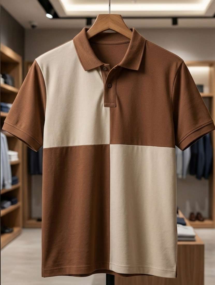 men color block short sleeve regular fit polo t-shirt - 22460685 -  Standard Image - 3