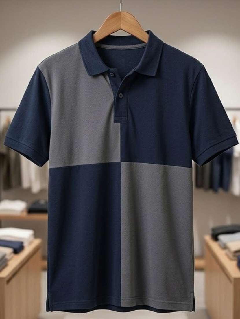 men color block short sleeve regular fit polo t-shirt - 22460686 -  Standard Image - 3