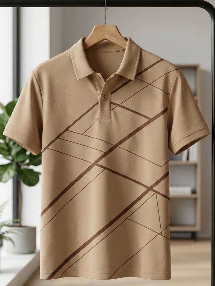 men printed short sleeve regular fit polo t-shirt - 22460687 -  Standard Image - 3
