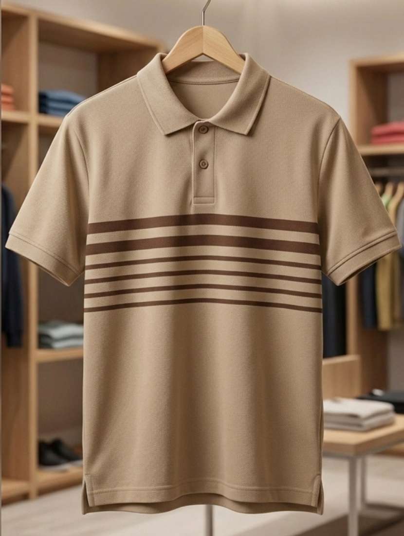 men striped short sleeve regular fit polo t-shirt - 22460690 -  Standard Image - 3