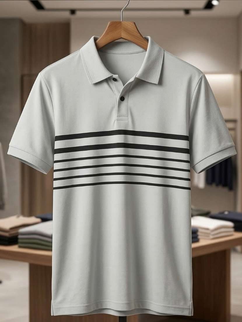 men striped short sleeve regular fit polo t-shirt - 22460691 -  Standard Image - 3