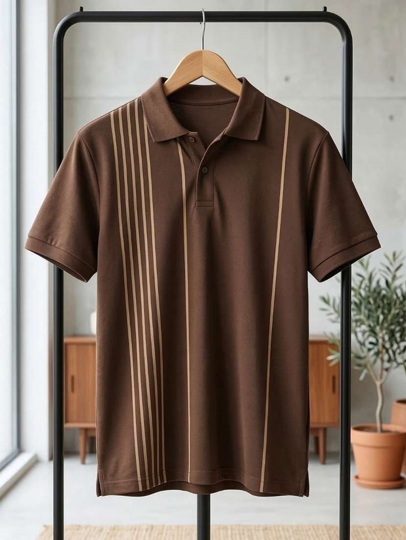 men striped short sleeve regular fit polo t-shirt - 22460695 -  Standard Image - 3