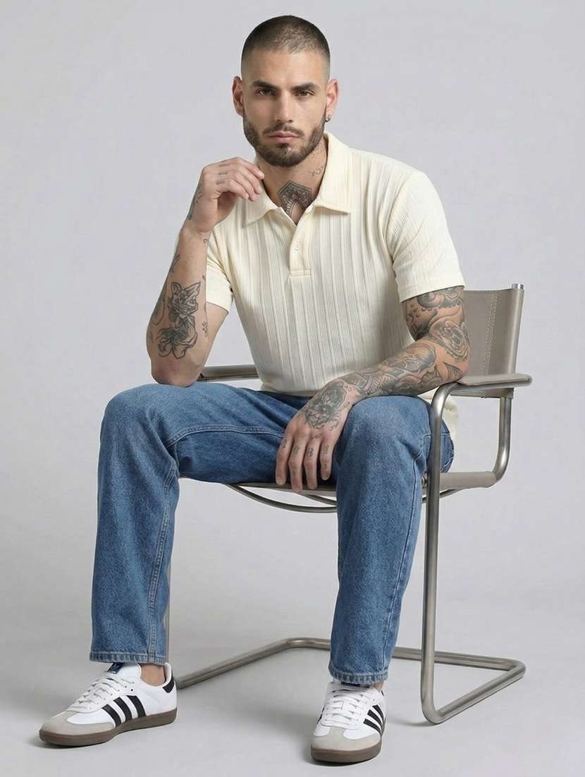men self design short sleeve regular fit polo t-shirt - 22460726 -  Standard Image - 3