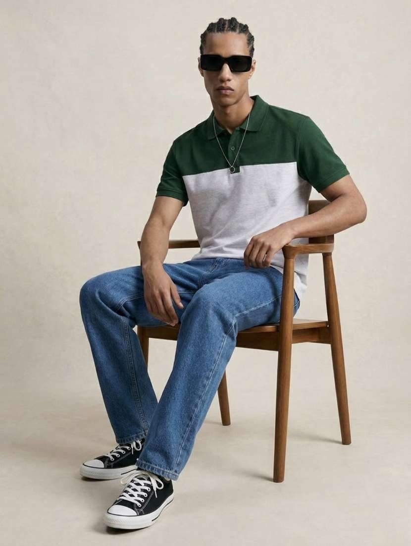 men color block short sleeve regular fit polo t-shirt - 22460732 -  Standard Image - 3