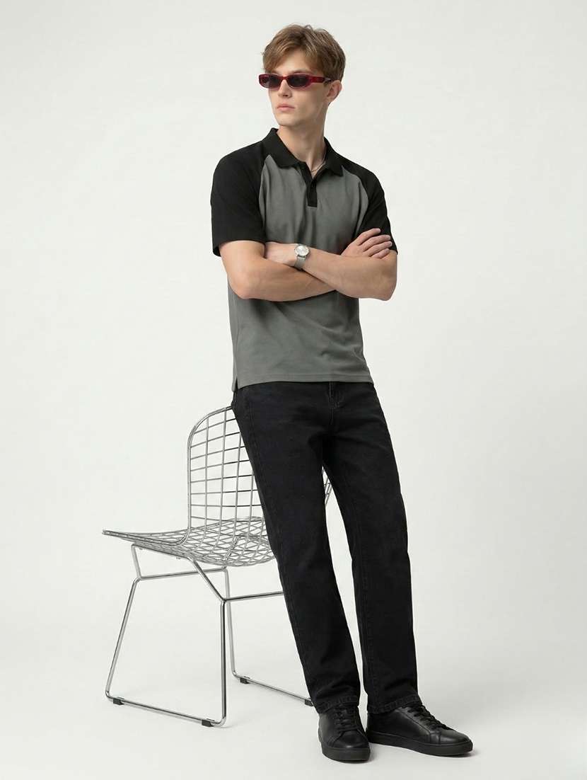 men color block short sleeve regular fit polo t-shirt - 22460740 -  Standard Image - 3