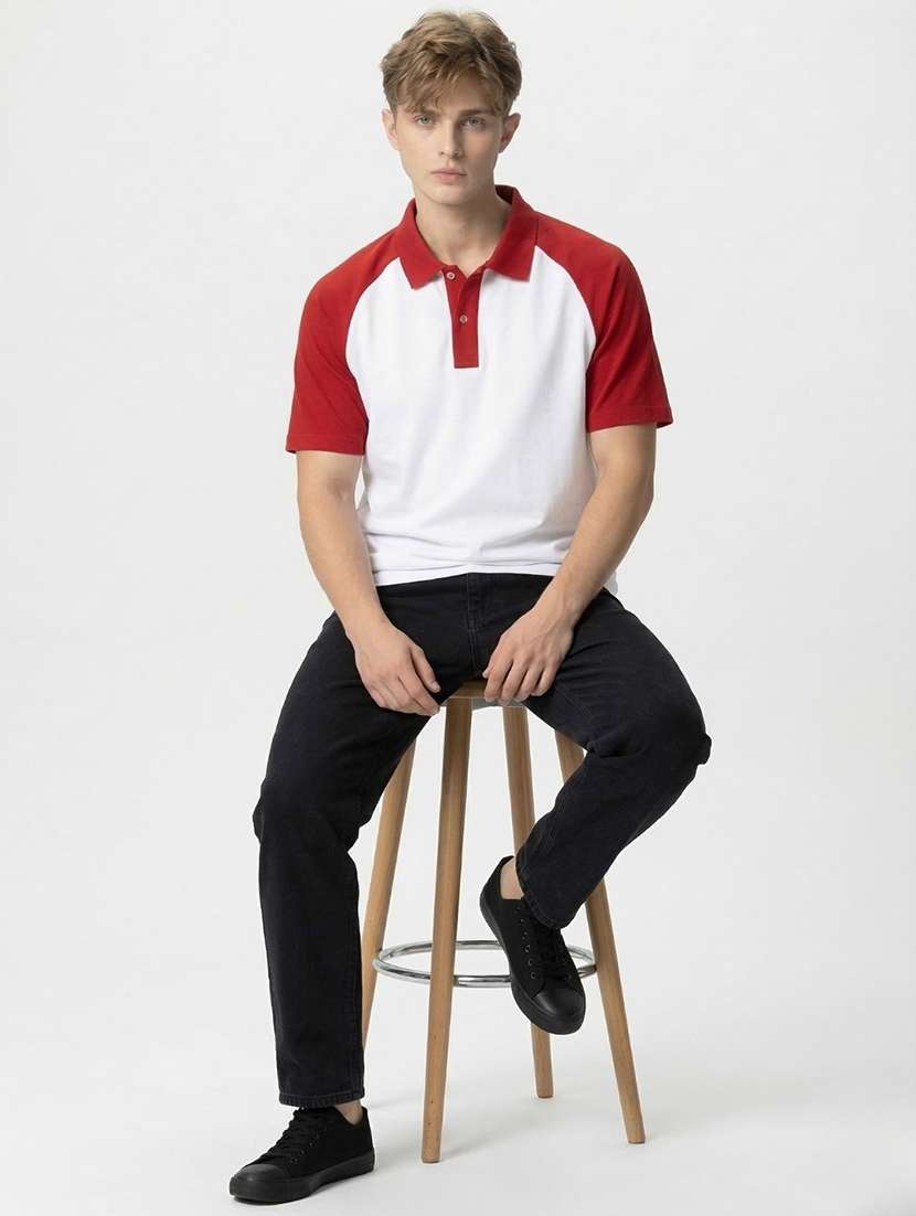 men color block short sleeve regular fit polo t-shirt - 22460742 -  Standard Image - 3