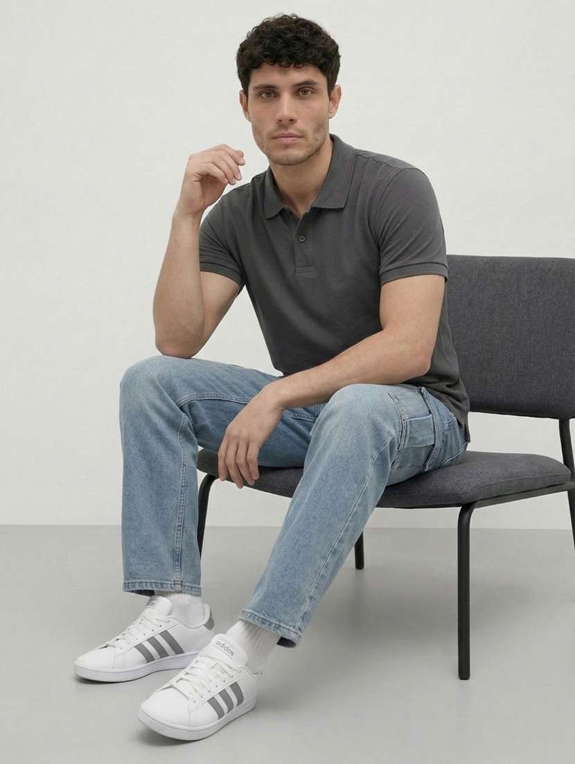 men solid short sleeve regular fit polo t-shirt