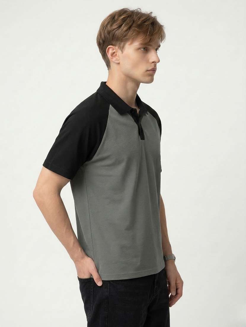 men color block short sleeve regular fit polo t-shirt - 22460820 -  Standard Image - 3