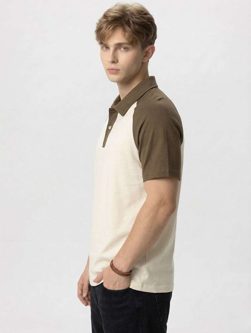 men color block short sleeve regular fit polo t-shirt - 22460821 -  Standard Image - 3