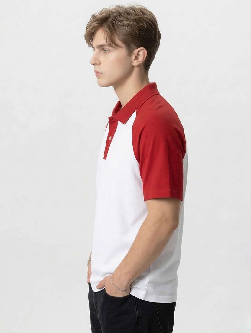 men color block short sleeve regular fit polo t-shirt - 22460822 -  Standard Image - 3
