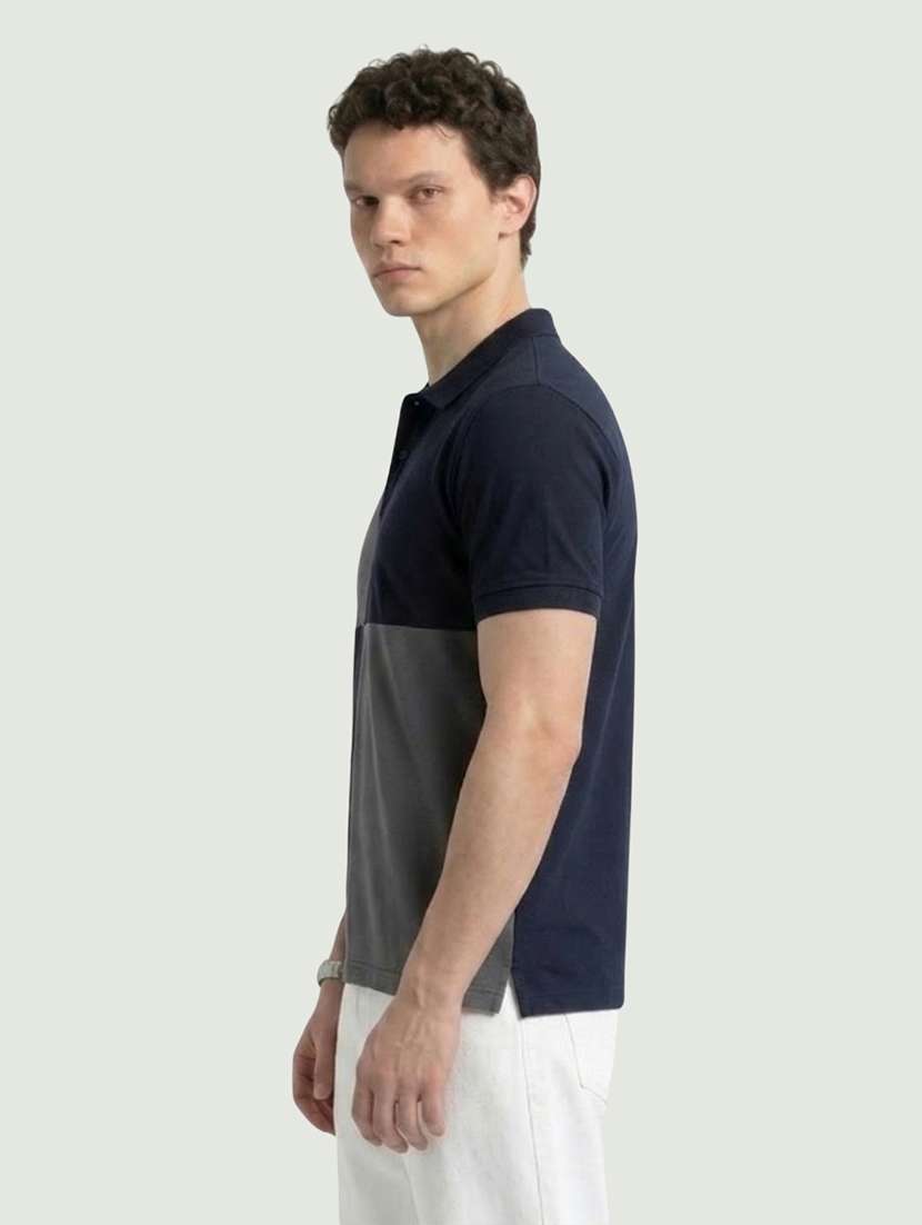 men color block short sleeve regular fit polo t-shirt - 22460846 -  Standard Image - 3