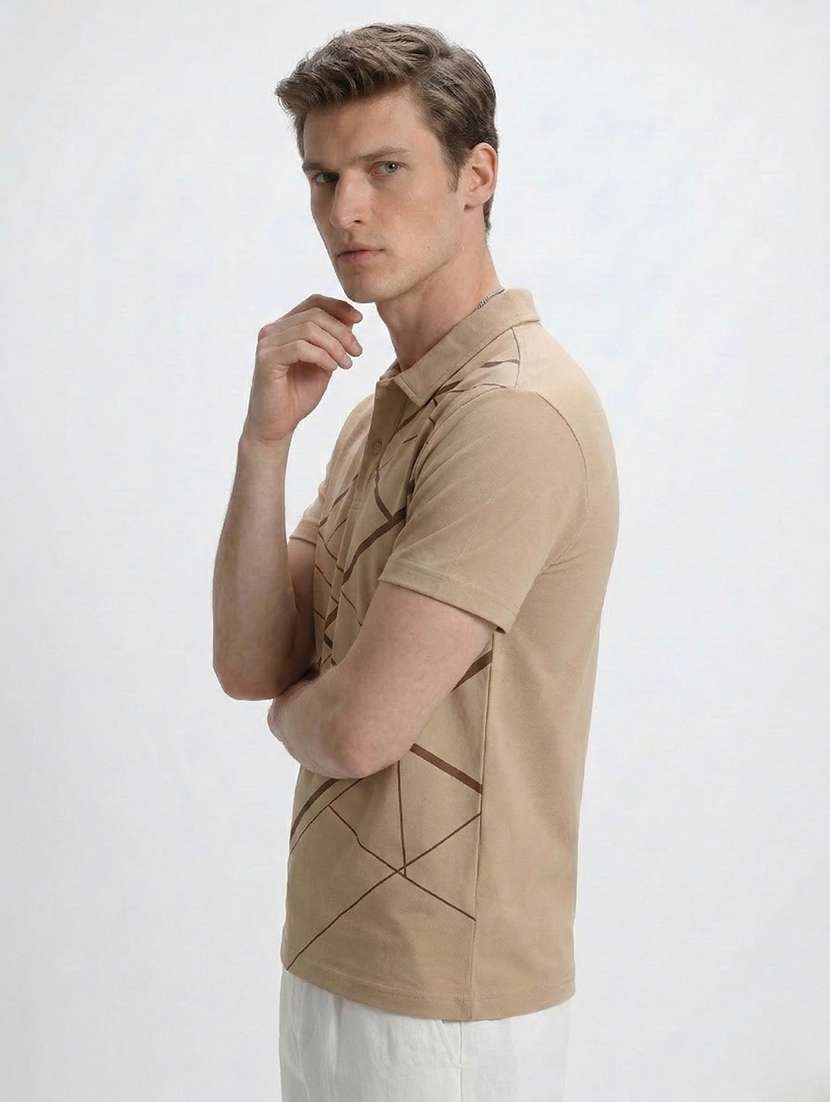 men printed short sleeve regular fit polo t-shirt - 22460847 -  Standard Image - 3