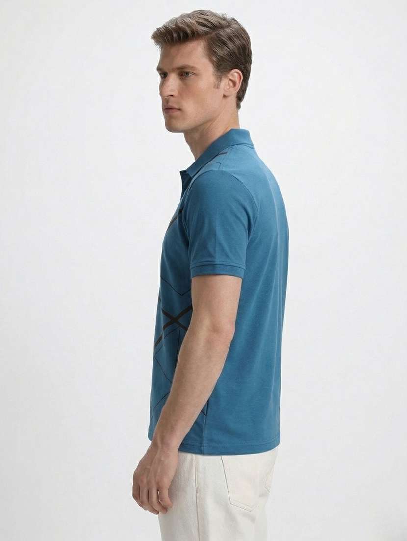 men printed short sleeve regular fit polo t-shirt - 22460849 -  Standard Image - 3