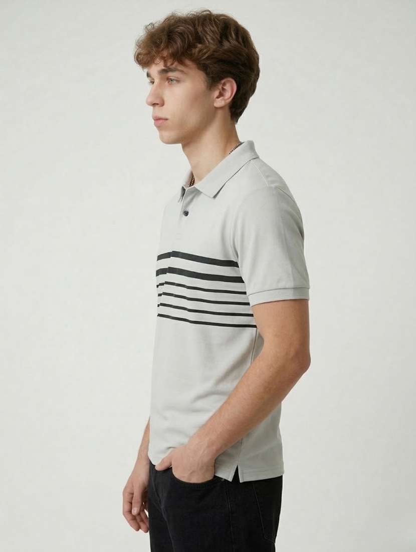 men striped short sleeve regular fit polo t-shirt - 22460851 -  Standard Image - 3