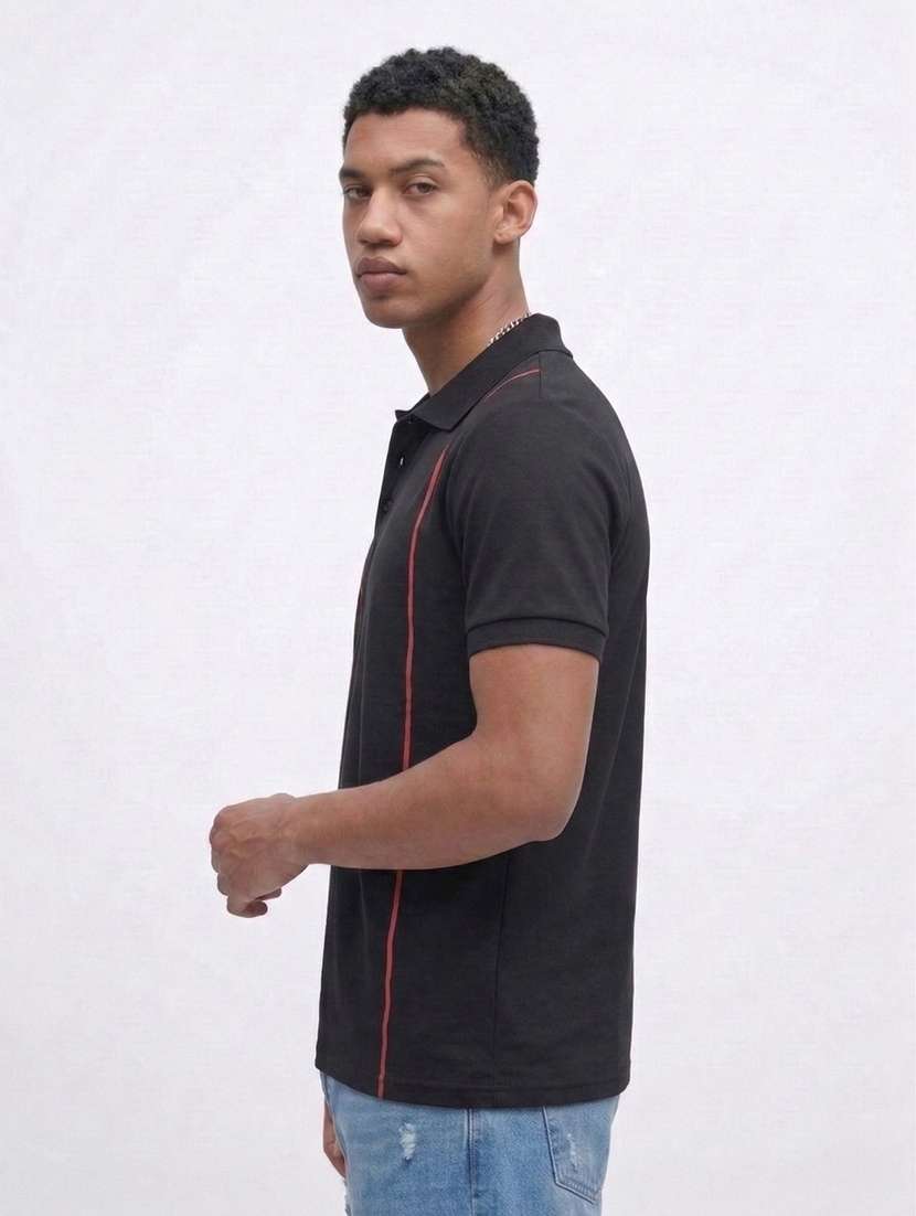 men striped short sleeve regular fit polo t-shirt - 22460854 -  Standard Image - 3