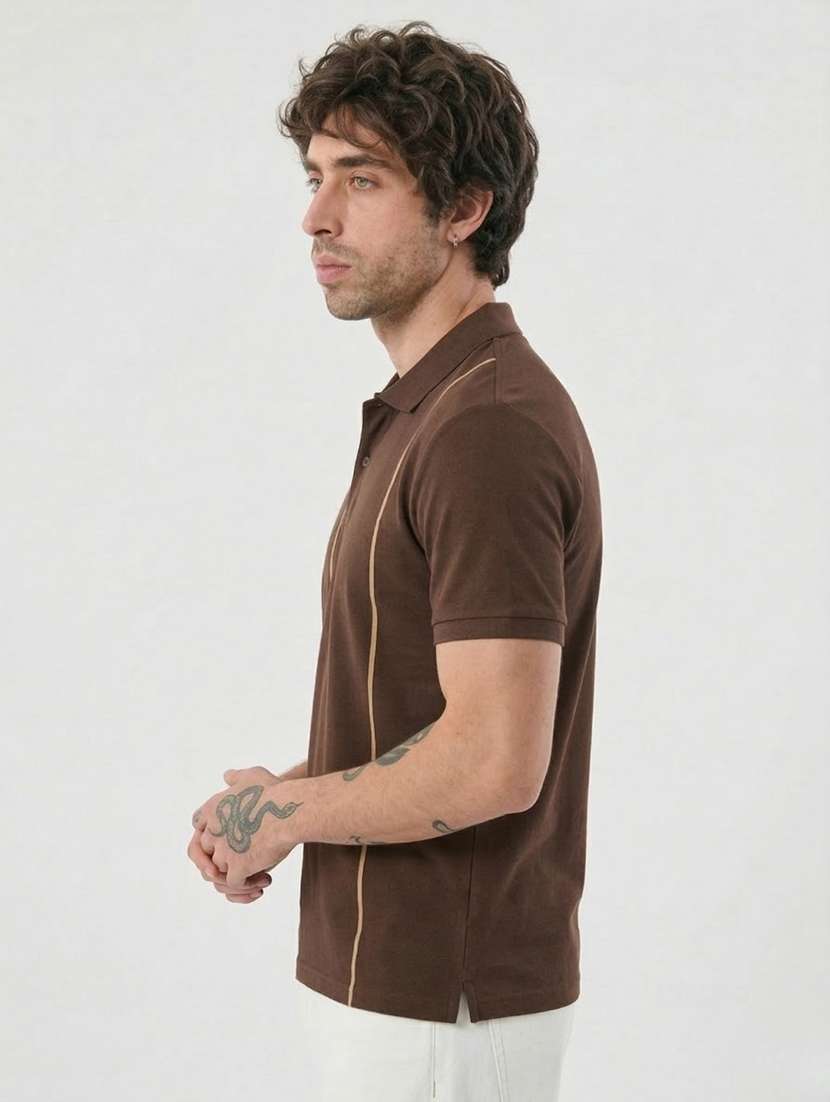 men striped short sleeve regular fit polo t-shirt - 22460855 -  Standard Image - 3
