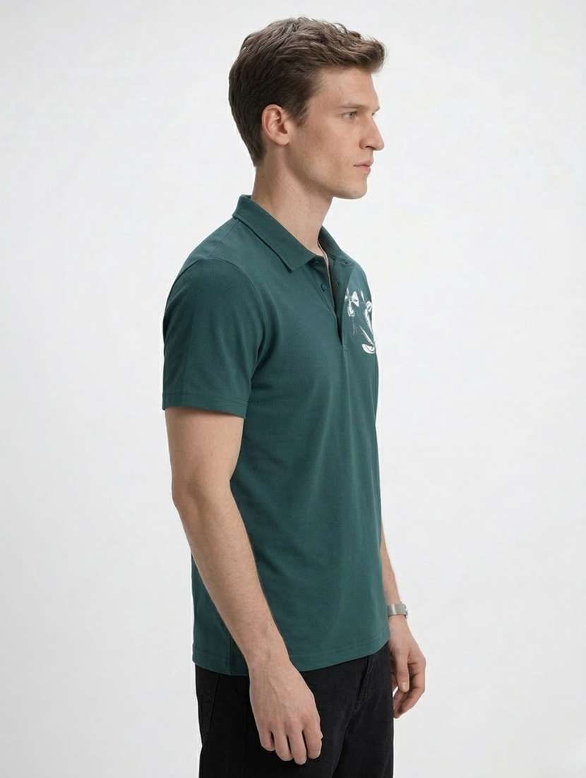 men printed short sleeve regular fit polo t-shirt - 22460857 -  Standard Image - 3