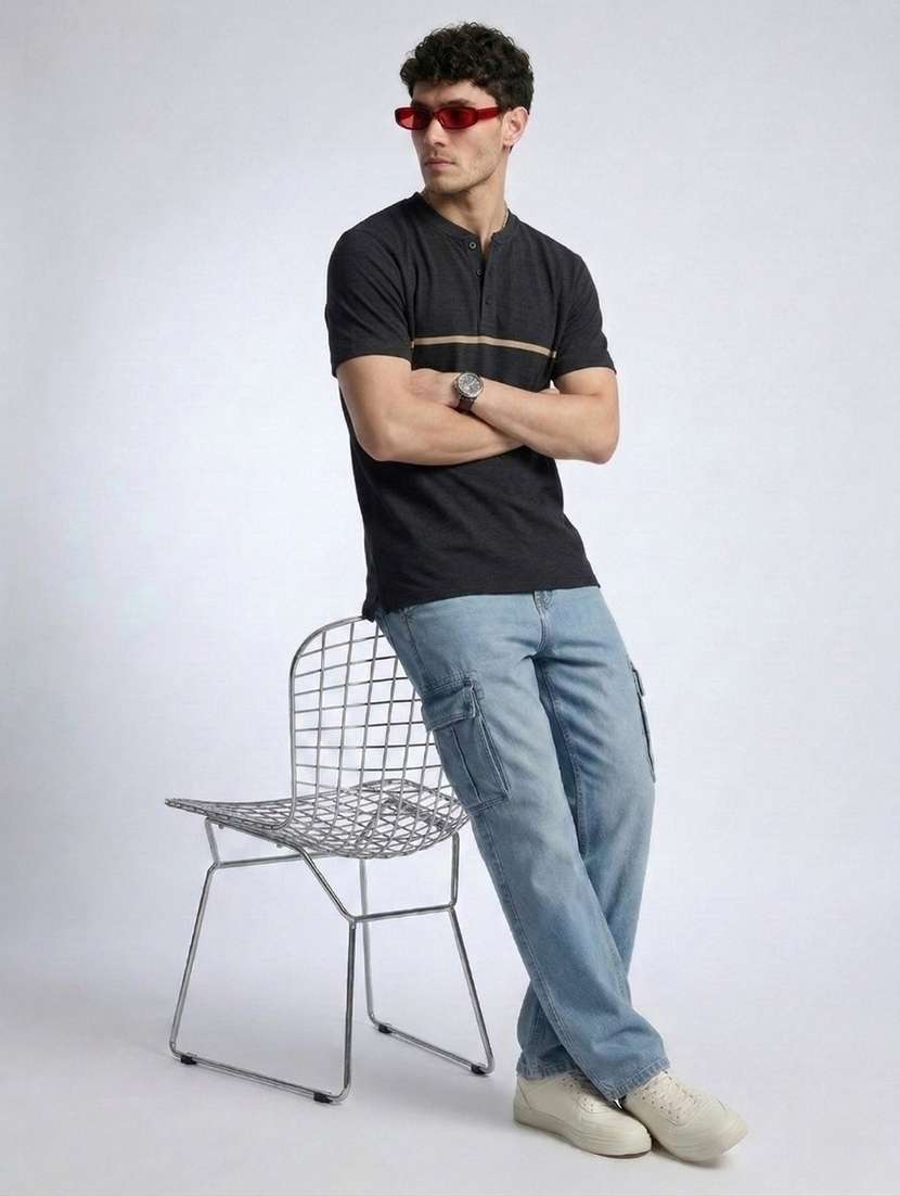 men solid short sleeve regular fit t-shirt