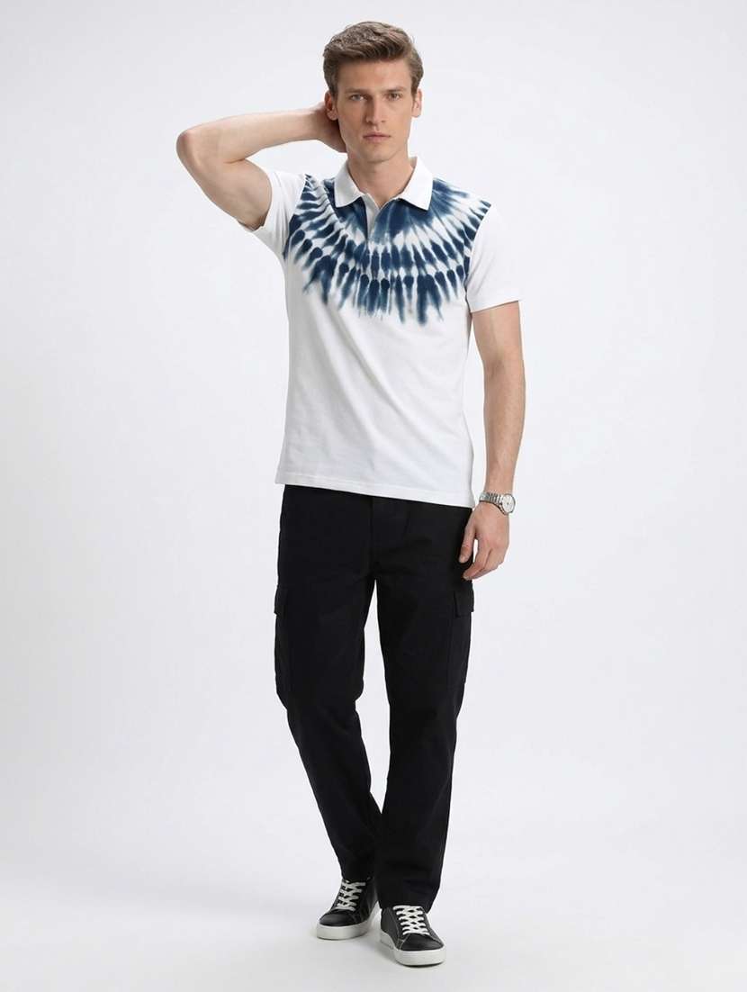 men printed short sleeve regular fit polo t-shirt