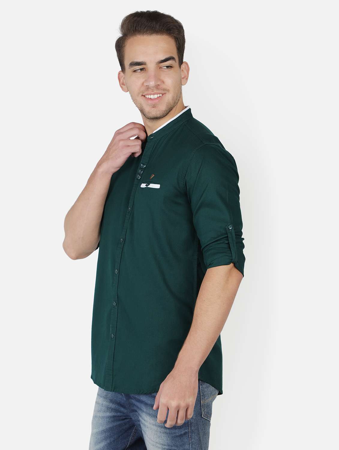 men solid long sleeve regular fit casual shirt - 22460942 -  Standard Image - 3