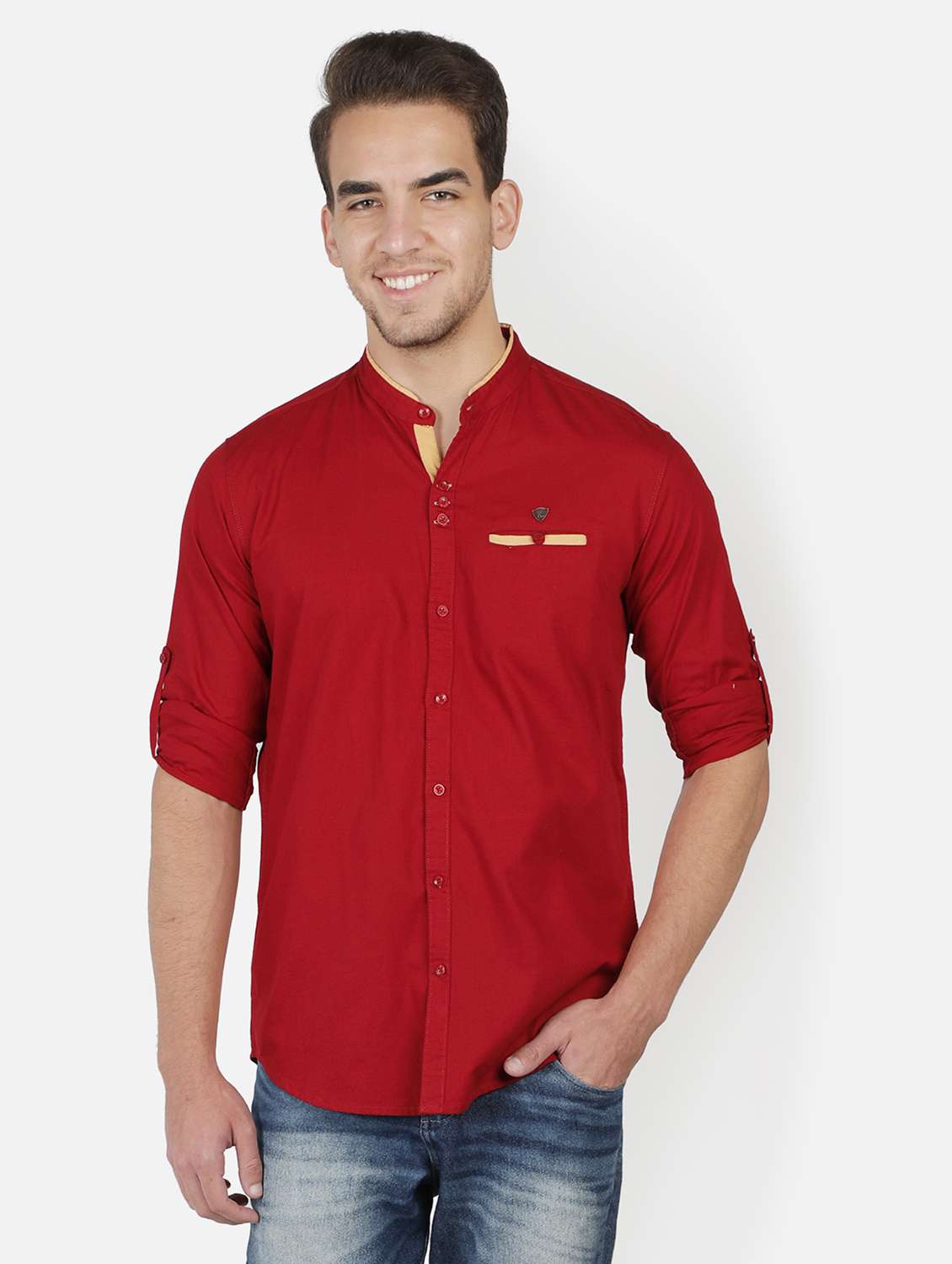 men solid long sleeve regular fit casual shirt