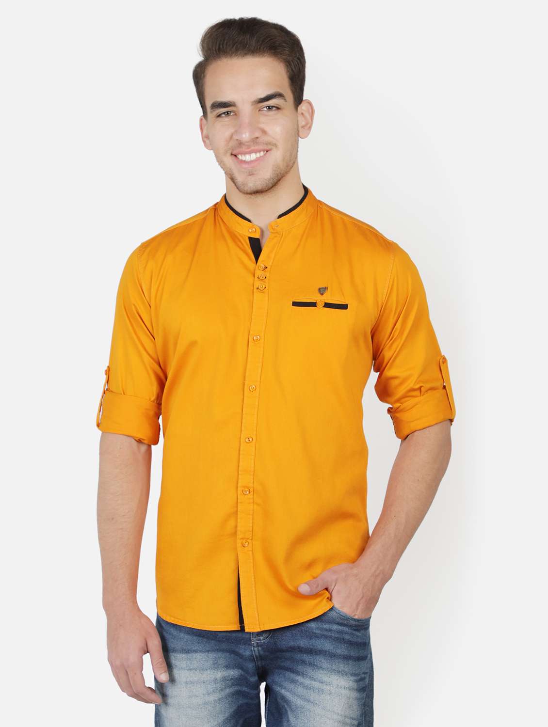 men solid long sleeve regular fit casual shirt