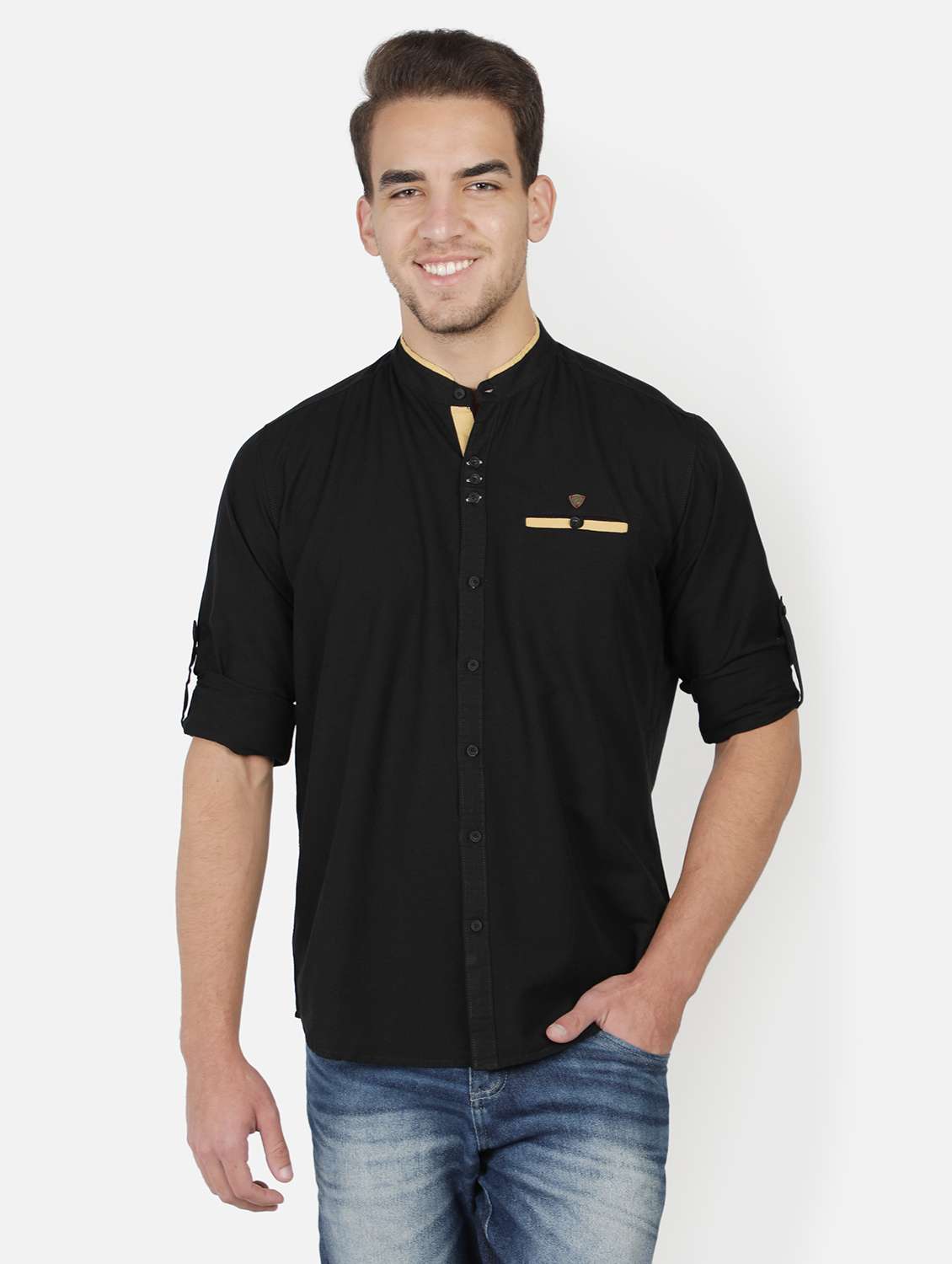 men solid long sleeve regular fit casual shirt