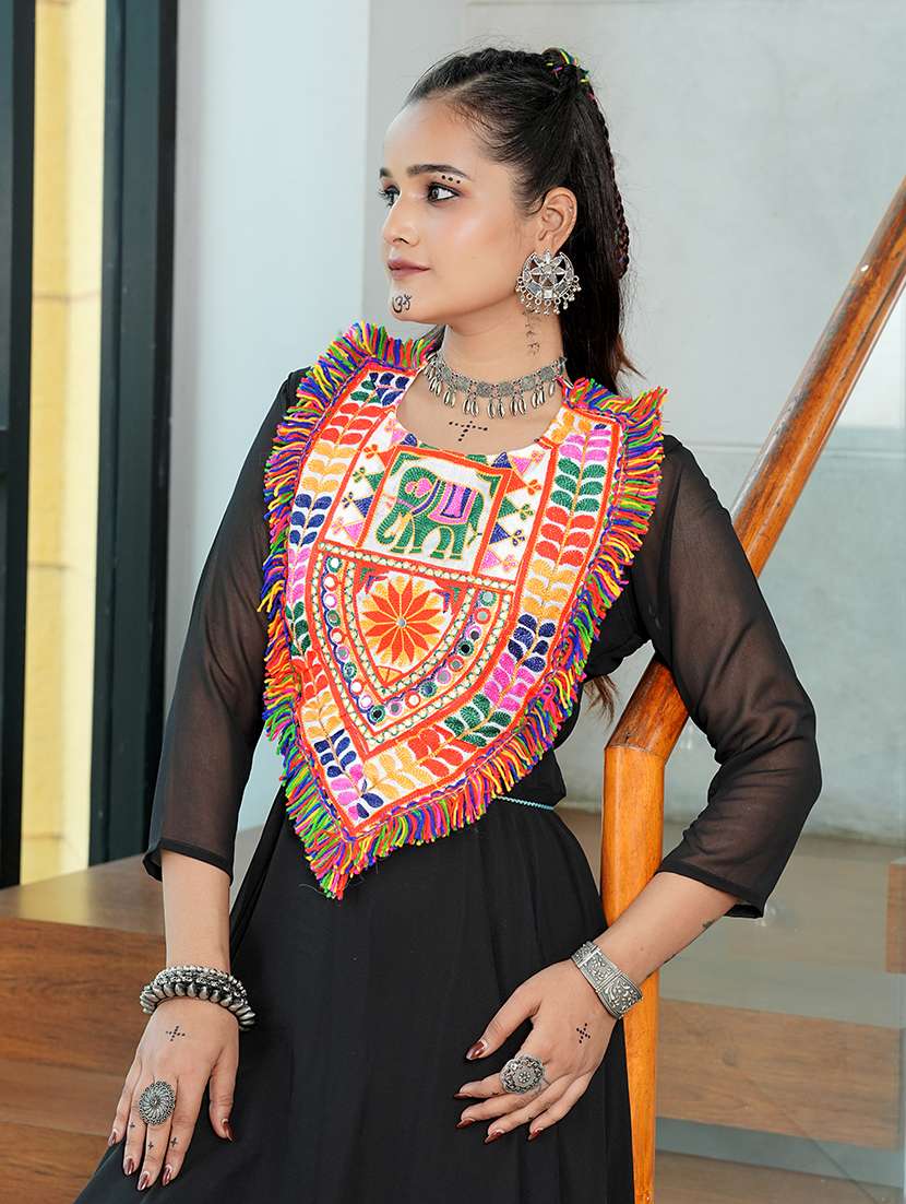 women black georgette flared kurti - 22460962 -  Standard Image - 5