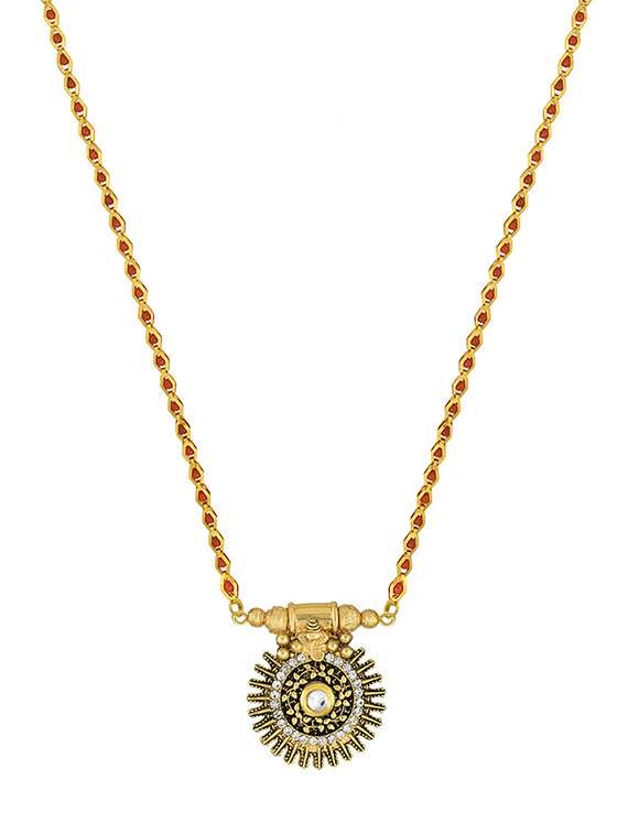 women gold beads mangalsutra