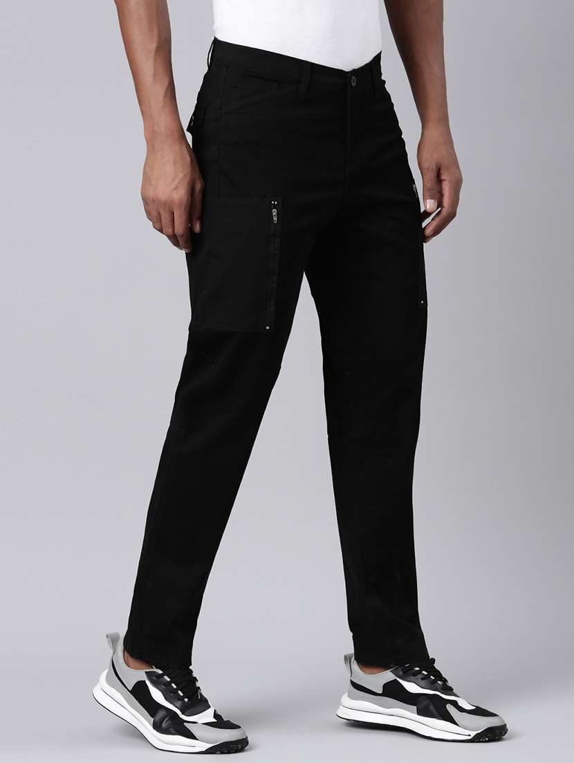 men solid mid rise regular fit cargo  - 22461034 -  Standard Image - 3