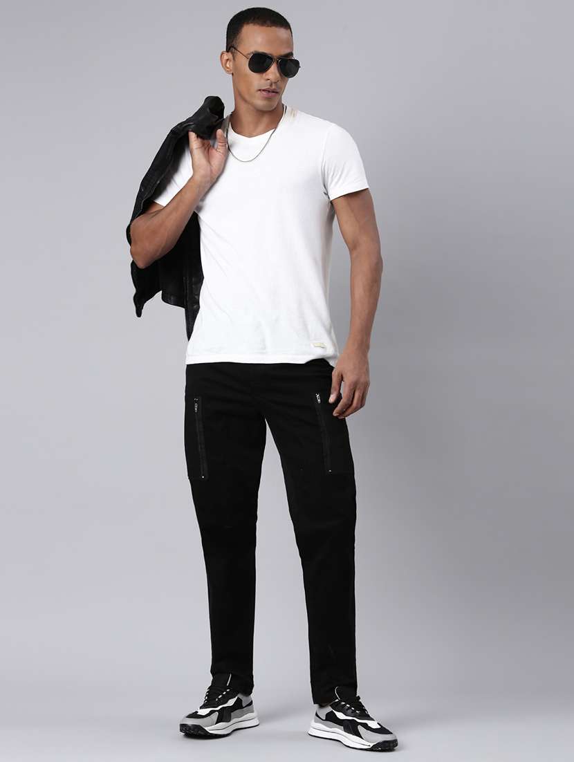 men solid mid rise regular fit cargo  - 22461034 -  Standard Image - 5