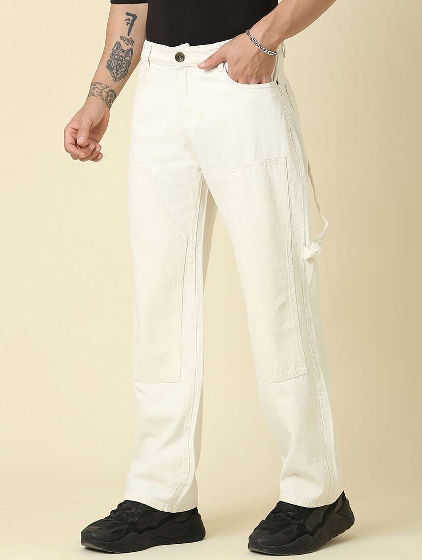 men plain mid rise full length straight jeans - 22461035 -  Standard Image - 3