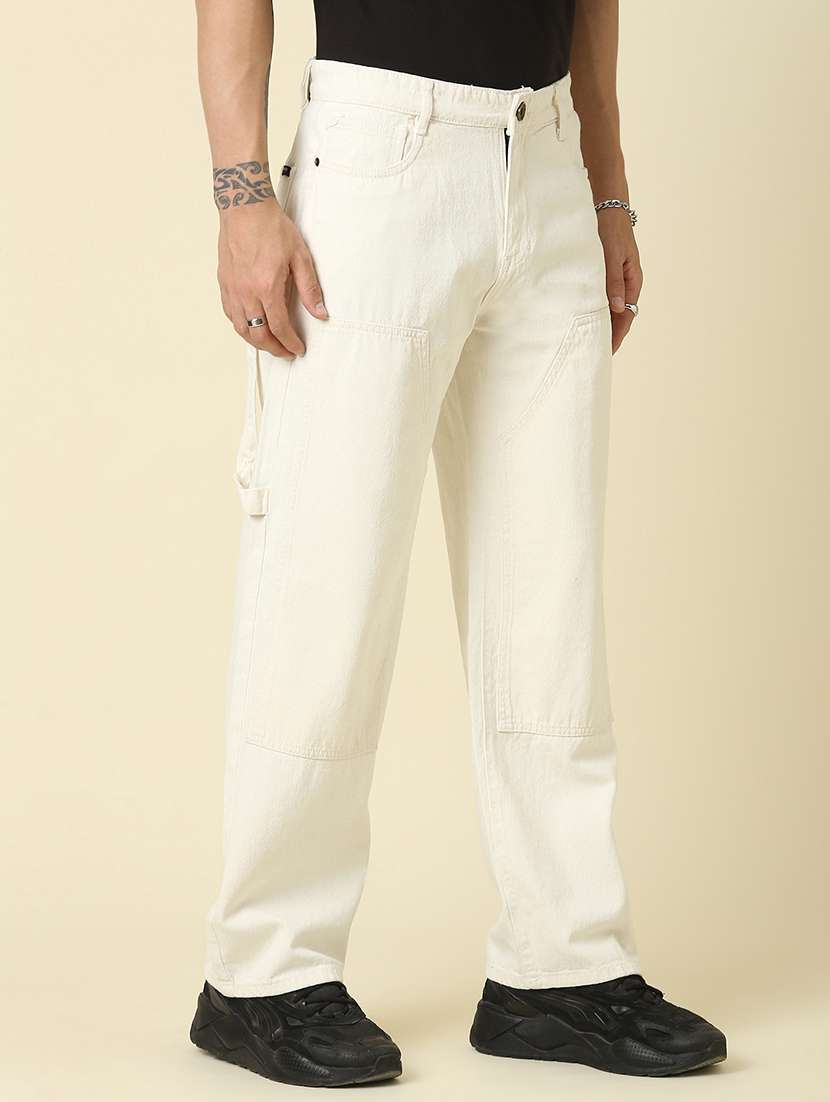 men plain mid rise full length straight jeans - 22461035 -  Standard Image - 5