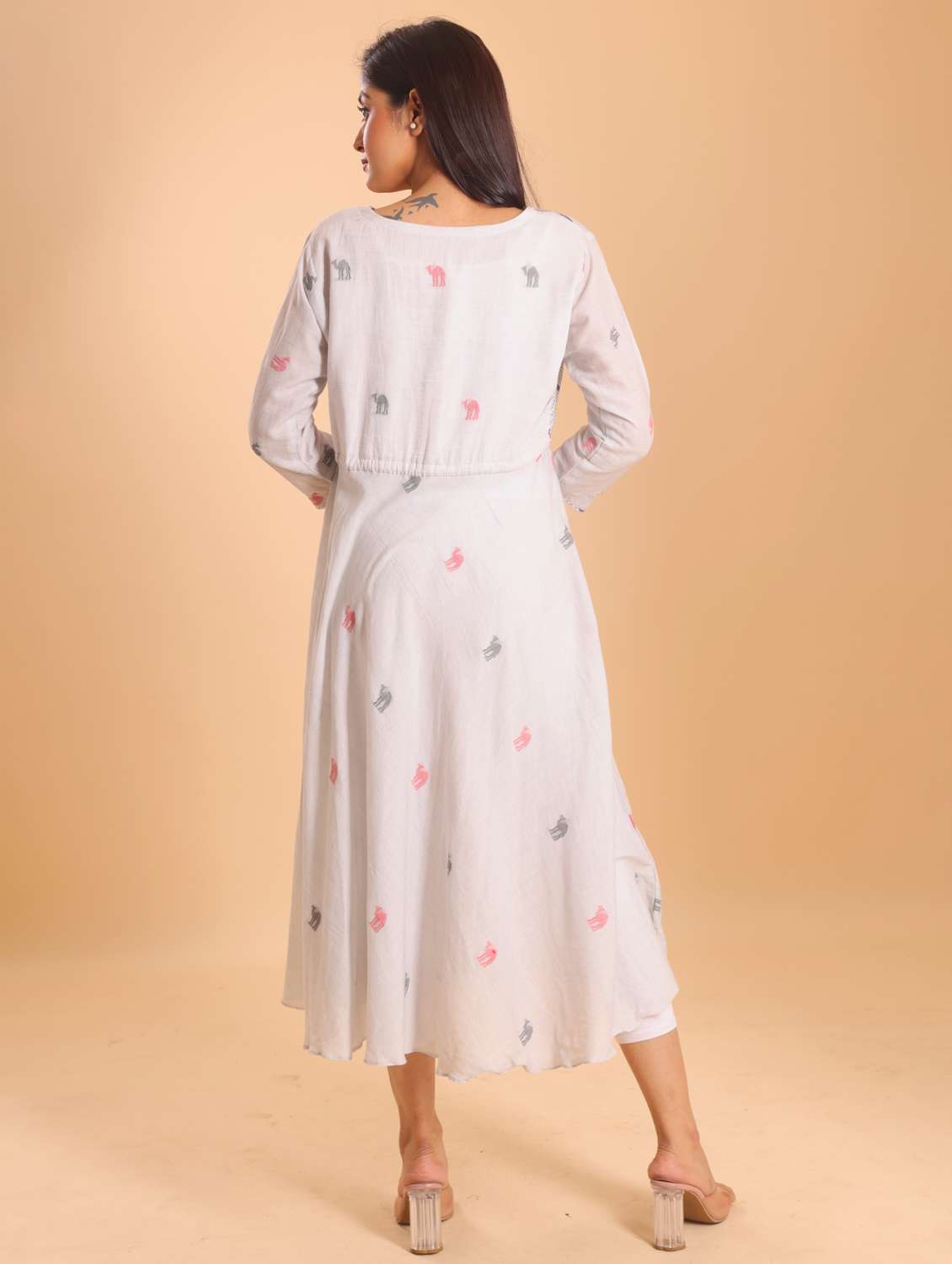 women grey cotton a-line kurti - 22461040 -  Standard Image - 3