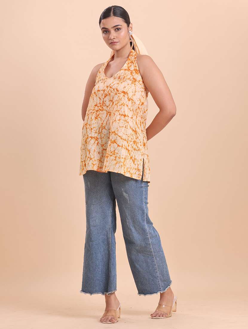 women beige cotton a-line kurti - 22461043 -  Standard Image - 3