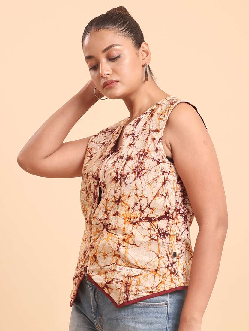  women cream cotton  printed regular shrug