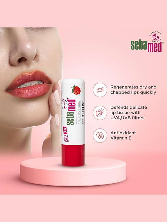 sebamed lip defense strawberry lip balm - 22461081 -  Standard Image - 3