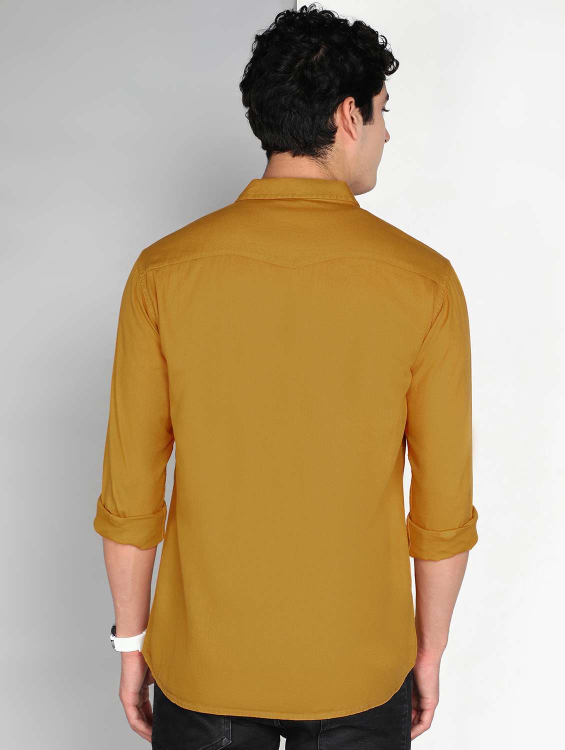 men mustard twill shacket - 22461094 -  Standard Image - 3