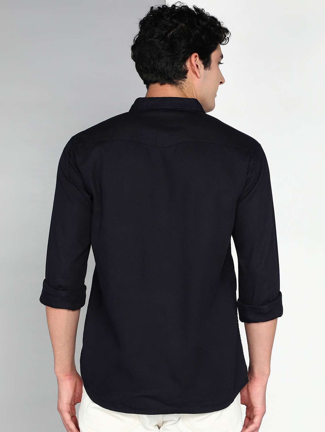 men indigo twill shirt  - 22461102 -  Standard Image - 3
