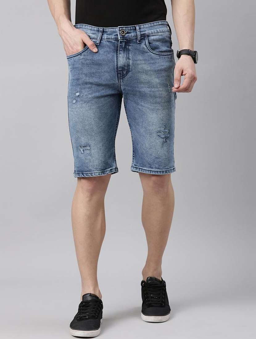 men blue denim s short