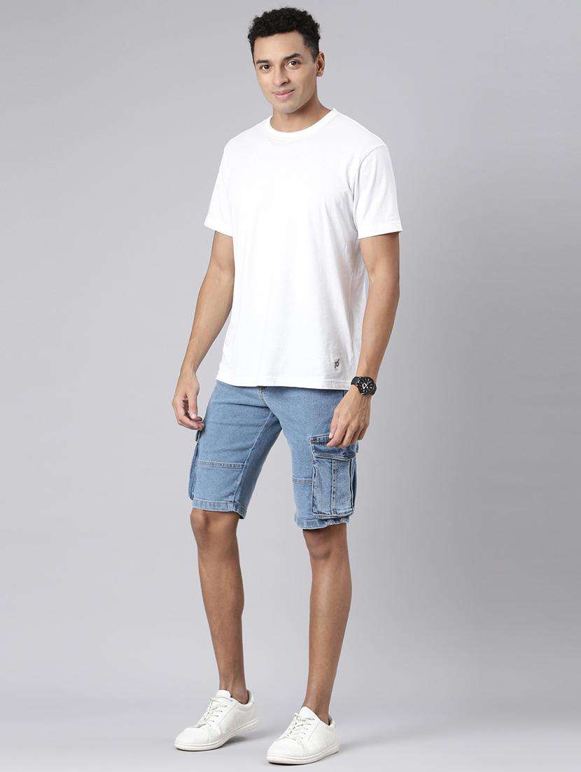 men blue denim cargo short - 22461144 -  Standard Image - 5
