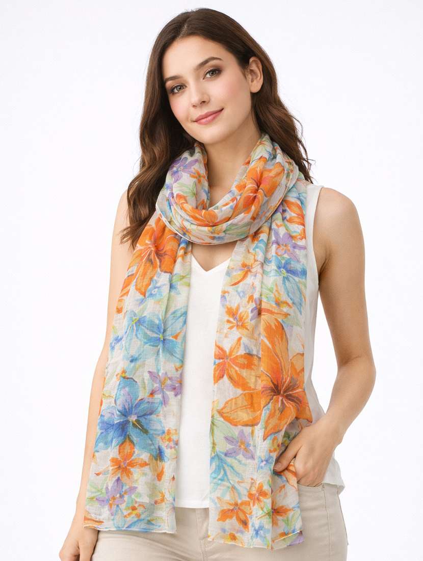 women floral printed scarf