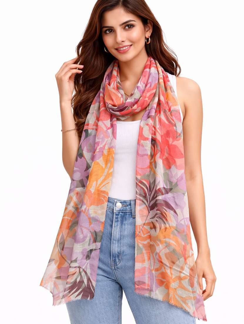women floral printed scarf