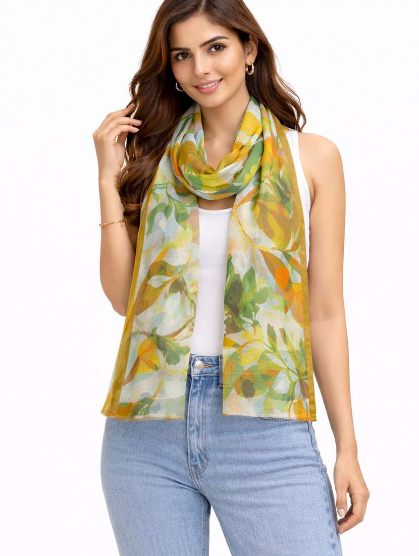 women floral printed scarf