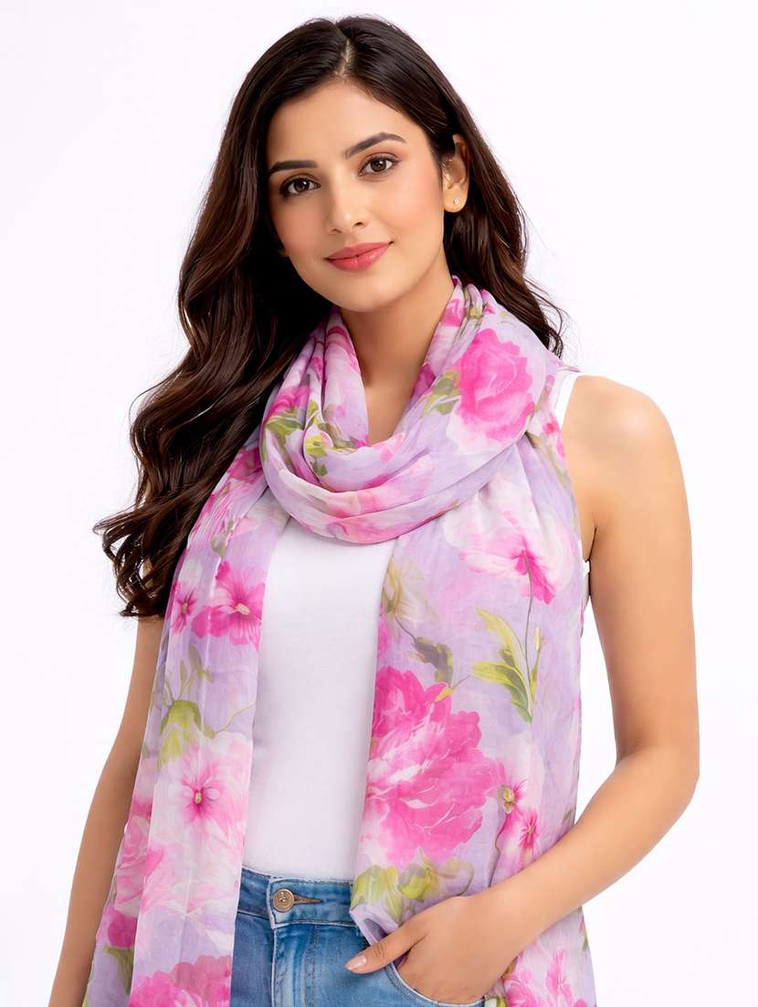 women floral printed scarf